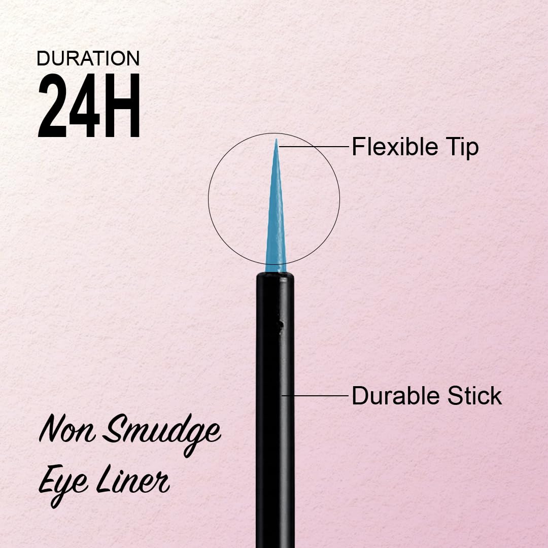 SOKU Eye Can See Intense Blue Liquid Glossy Eyeliner | Long Lasting Up To 24 Hours | Enriched With Castor Oil | Eyeliner Waterproof Smudge Proof (Show And Teal) - 2.5 Ml - View 3 of 6