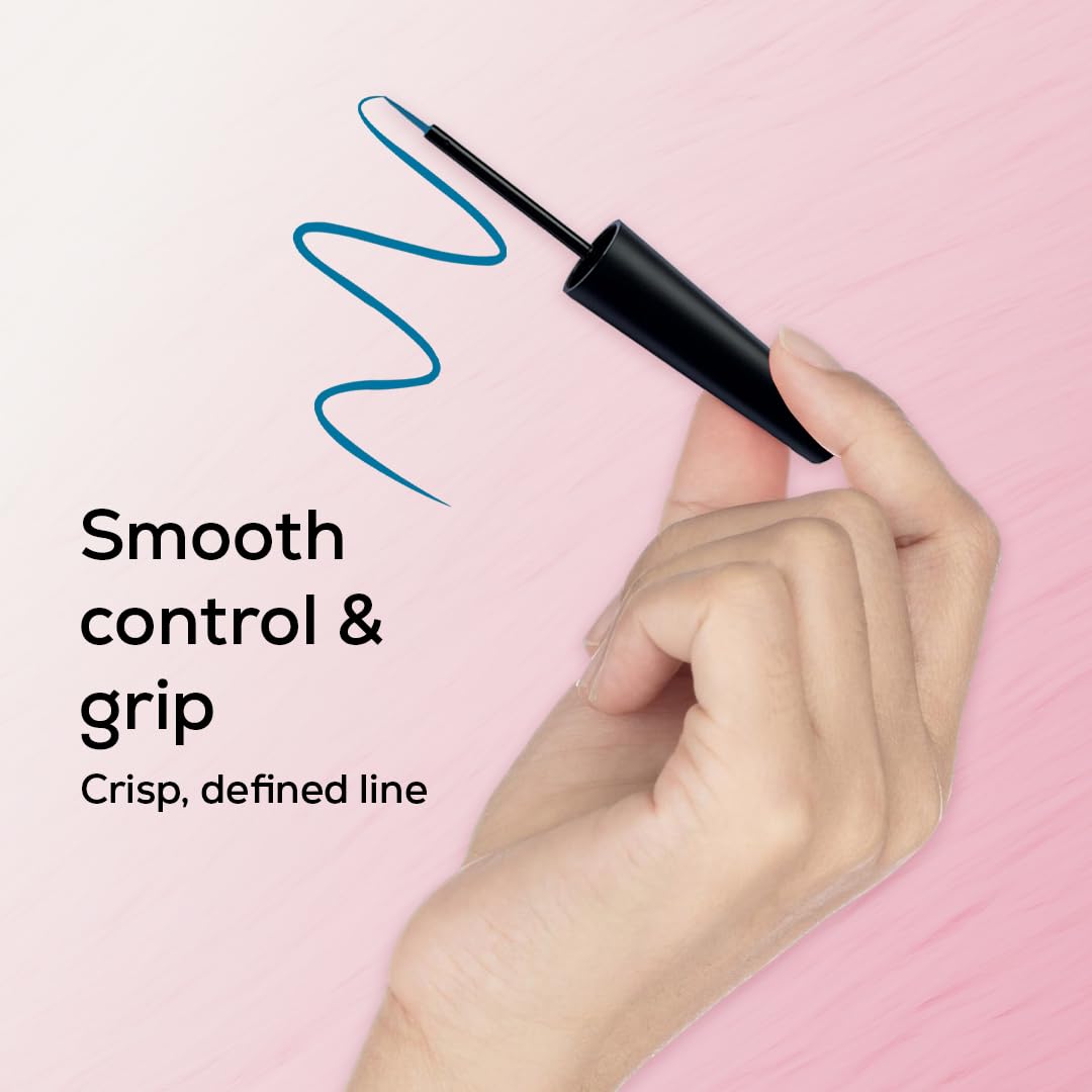 SOKU Eye Can See Intense Blue Liquid Glossy Eyeliner | Long Lasting Up To 24 Hours | Enriched With Castor Oil | Eyeliner Waterproof Smudge Proof (Show And Teal) - 2.5 Ml - View 5 of 6