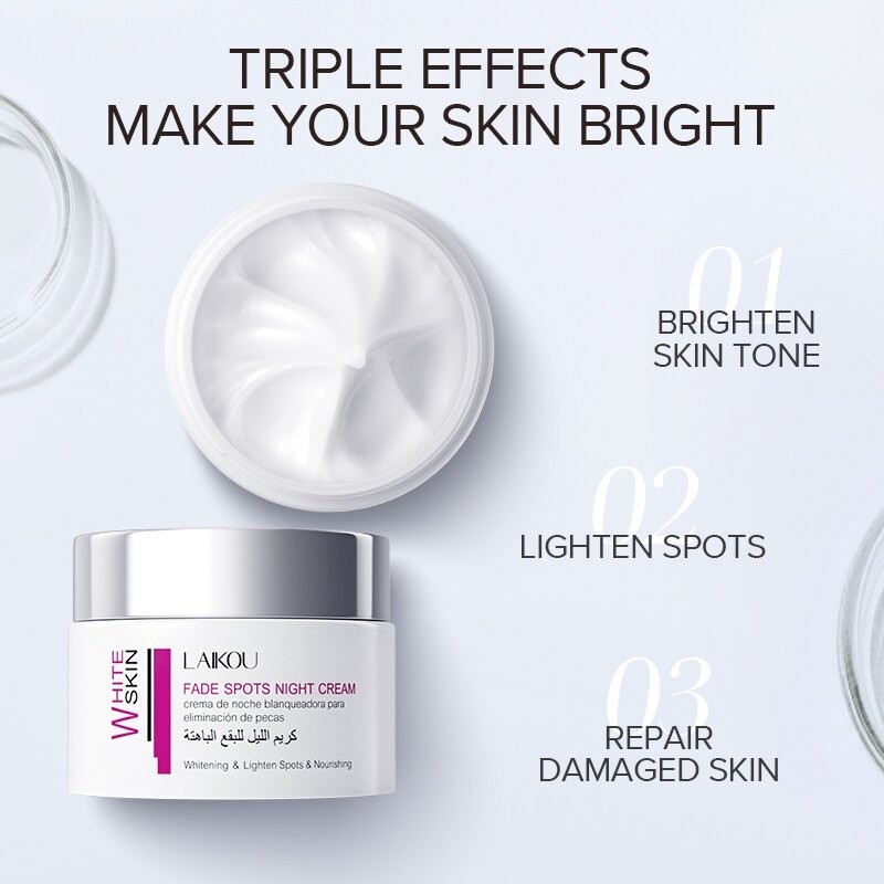 LAIKOU Niacinamide Fade Spots Night Cream Whitening Lighten Spots Nourishing Skin Care Cream 50g(from malaysia) - View 3 of 4