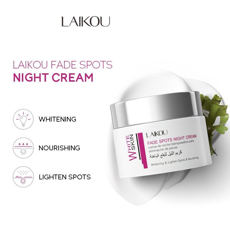 LAIKOU Niacinamide Fade Spots Night Cream Whitening Lighten Spots Nourishing Skin Care Cream 50g(from malaysia) - View 4 of 4