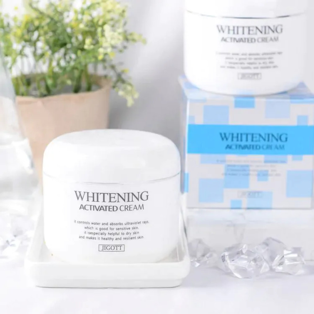 JIGOTT Whitening Activated Cream 100ml Brightening Moisturizer Niacinamide Hydrating Face Cream Dark Spots Anti Aging Korean Skincare Smooth Glowing Skin Daily Use - View 2 of 3