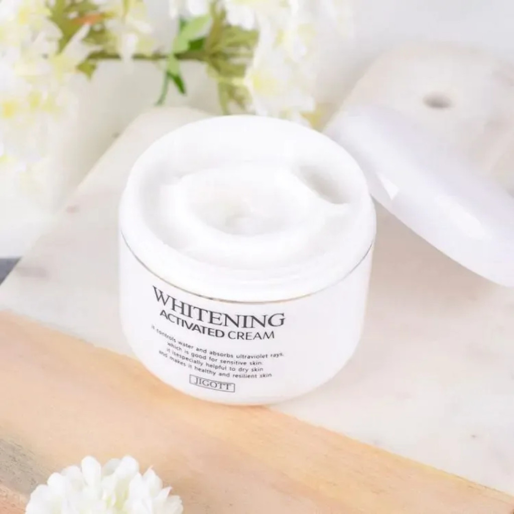 JIGOTT Whitening Activated Cream 100ml Brightening Moisturizer Niacinamide Hydrating Face Cream Dark Spots Anti Aging Korean Skincare Smooth Glowing Skin Daily Use - View 3 of 3