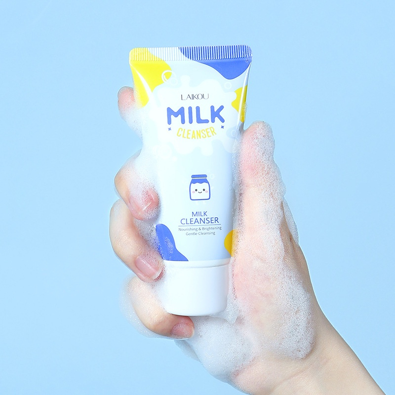 LAIKOU Milk Cleanser 50g Nourishing Brightening Gentle Facial Foam Cleanser Oil Control Deep Cleansing Milk Extract Face Wash Soft Foam Daily Use Skincare - View 2 of 3