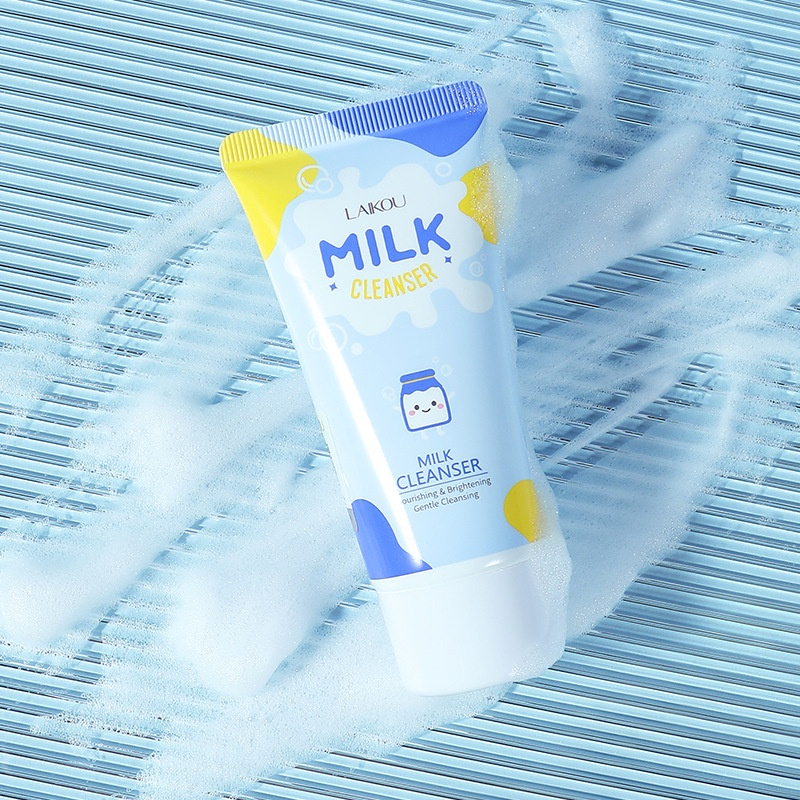 LAIKOU Milk Cleanser 50g Nourishing Brightening Gentle Facial Foam Cleanser Oil Control Deep Cleansing Milk Extract Face Wash Soft Foam Daily Use Skincare - View 3 of 3