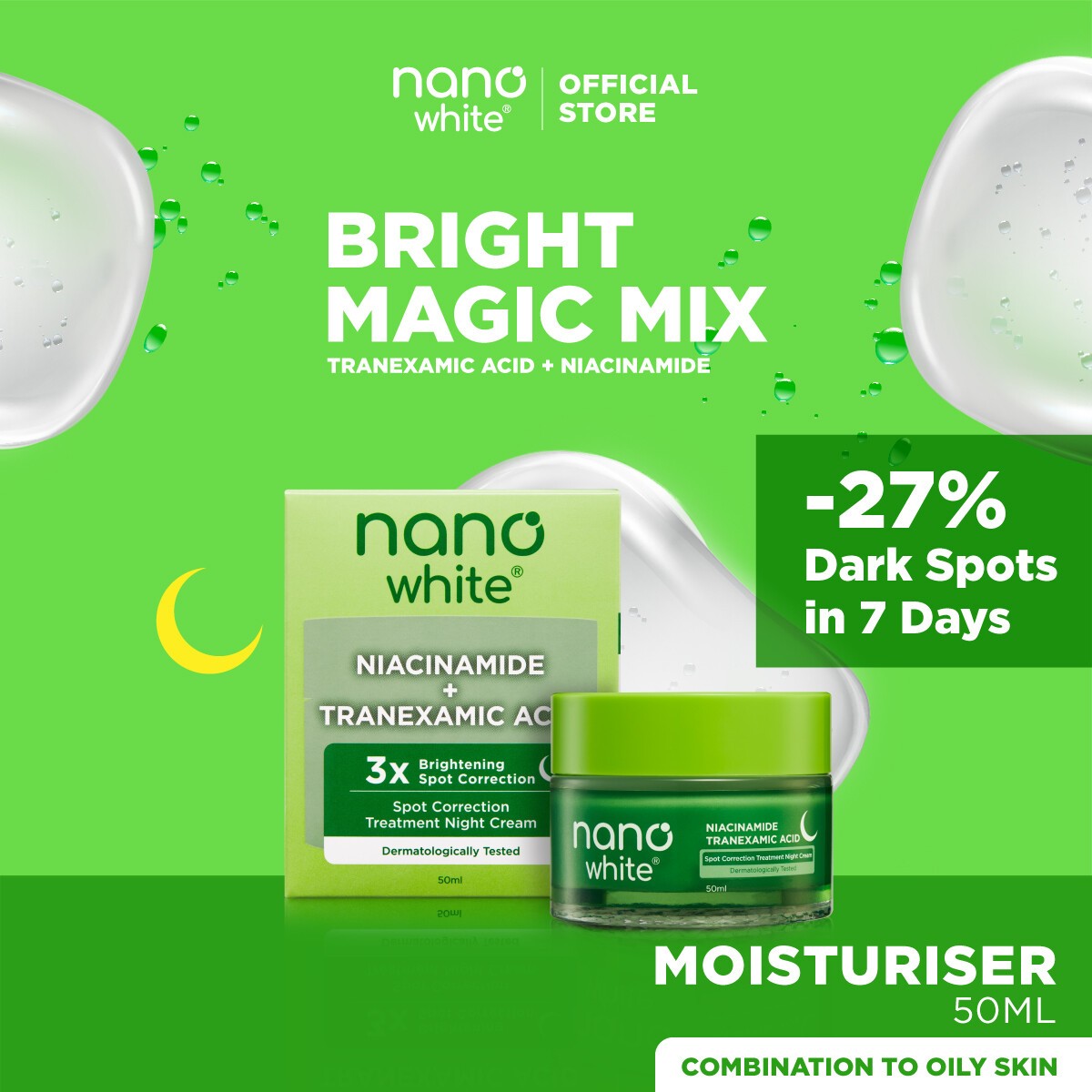 Nanowhite Spot Correction Treatment Night Cream 50ml(FROM MALAYSIA) - View 3 of 3