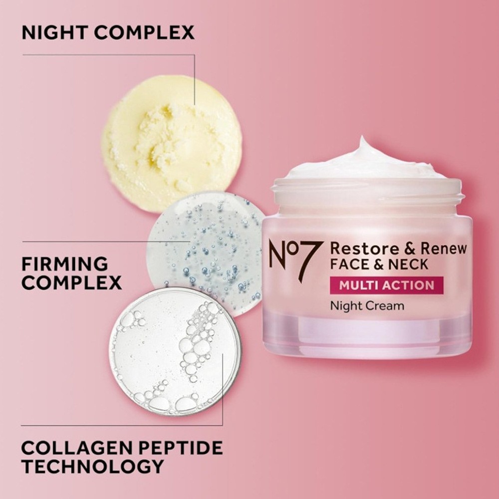 No7 Renewal Night Cream 50g - Anti-Aging Retinol & Collagen, Firming Hydrating Facial Moisturizer(FROM MALAYSIA) - View 2 of 4