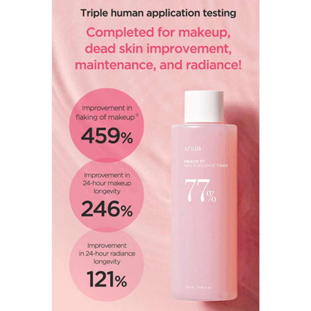 ANUA Official Peach 77 Niacin Essence Toner 250ml Glowing Skin Ceramide Niacinamide Radiance Brightening Hydrating Facial Toner Lightweight Korean Skincare Essence Toner Pore Refining Moisturizing Daily Use Antioxidant Smooth Soft Glow - View 3 of 3