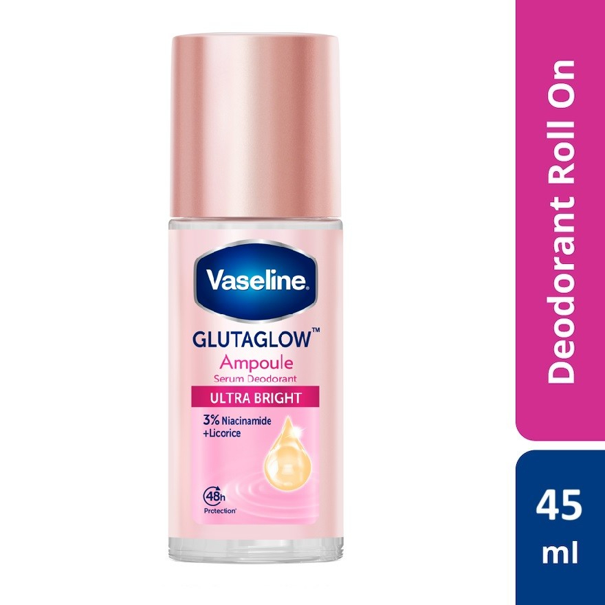 Vaseline Deo Roll On Ultra Bright 45ml Underarm Deodorant Brightening Care Smooth Skin Odor Protection Long Lasting Freshness Daily Use Gentle Formula Non-Sticky Comfortable Skin Nourishing Roll On Deodorant - View 2 of 3