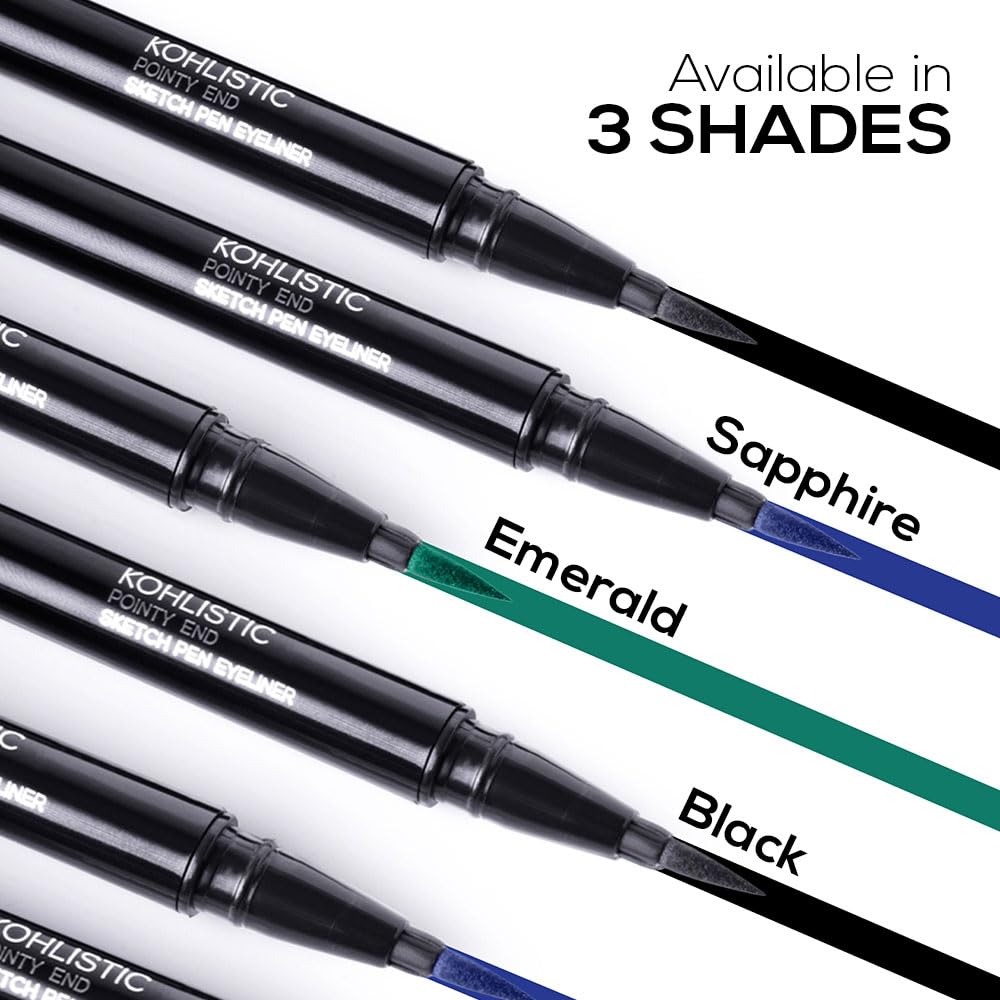 RENEE Pointy End Sketch Pen Smudge Proof Eyeliner - Matte Finish, Light Weight, Water Resistant, Long Stay Highly Pigmented with One Stroke Application Formula - Black - View 4 of 7