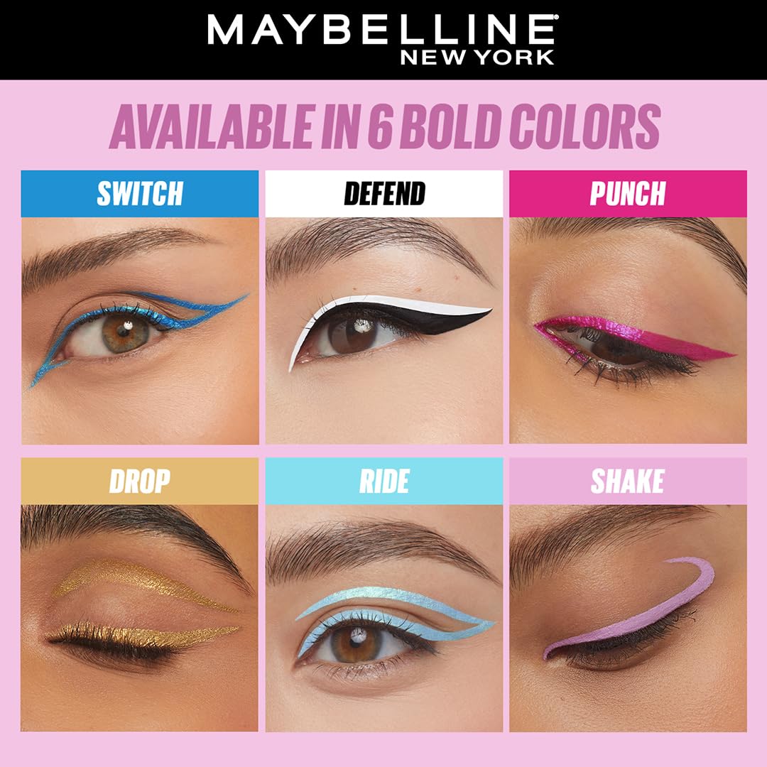 Maybelline New York Tattoo Play Purple Liquid Eyeliner - Shake, Upto 48 Hours Bold Color, Water-proof Eyeliner & Smudge-proof. Maybelline High-impact Color Liner, Vegan Formula | 2.1ml - View 3 of 6