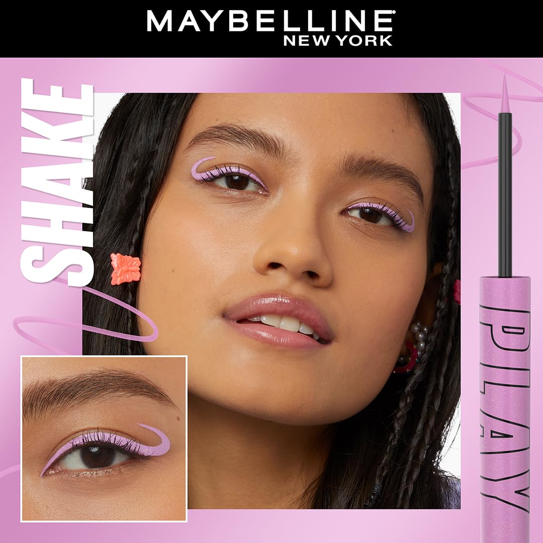Maybelline New York Tattoo Play Purple Liquid Eyeliner - Shake, Upto 48 Hours Bold Color, Water-proof Eyeliner & Smudge-proof. Maybelline High-impact Color Liner, Vegan Formula | 2.1ml - View 6 of 6