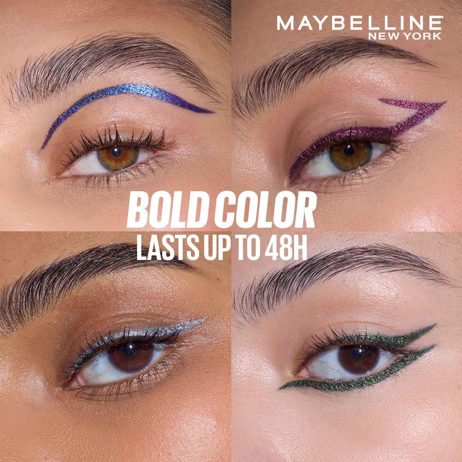 Maybelline New York Tattoo Play Metallic Green Liquid Eyeliner - Longwear Waterproof Eyeliner - Metallic Finish, Rush, 2.1ml - View 4 of 7