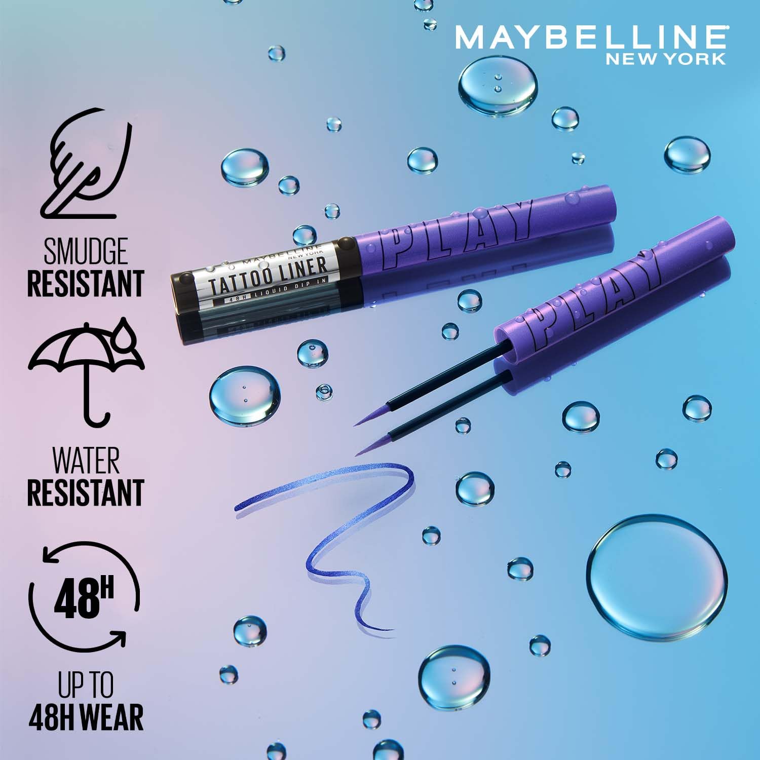 Maybelline New York Tattoo Play Metallic Silver Liquid Eyeliner - Longwear Waterproof Eyeliner - Metallic Finish, Spark, 2.1ml - View 5 of 6
