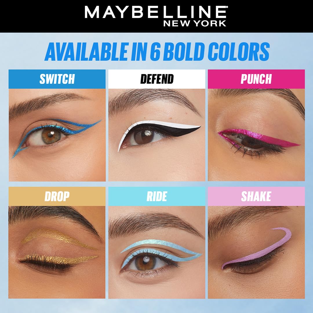 Maybelline New York Tattoo Play Blue Liquid Eyeliner - Switch, Upto 48 Hours Bold Color, Water-proof Eyeliner & Smudge-proof. Maybelline High-impact Color Liner, Vegan Formula | 2.1ml - View 2 of 5