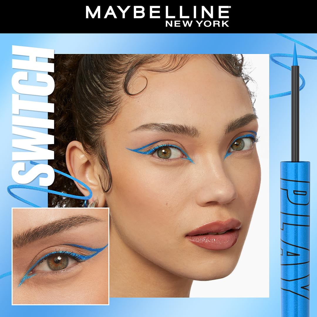 Maybelline New York Tattoo Play Blue Liquid Eyeliner - Switch, Upto 48 Hours Bold Color, Water-proof Eyeliner & Smudge-proof. Maybelline High-impact Color Liner, Vegan Formula | 2.1ml - View 5 of 5