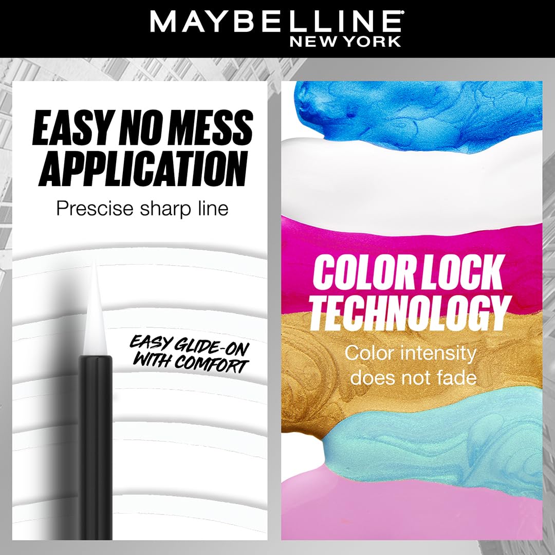 Maybelline New York Tattoo Play White Liquid Eyeliner - Defend, Upto 48 Hours Bold Color, Water-proof Eyeliner & Smudge-proof. Maybelline High-impact Color Liner, Vegan Formula | 2.1ml - View 3 of 5