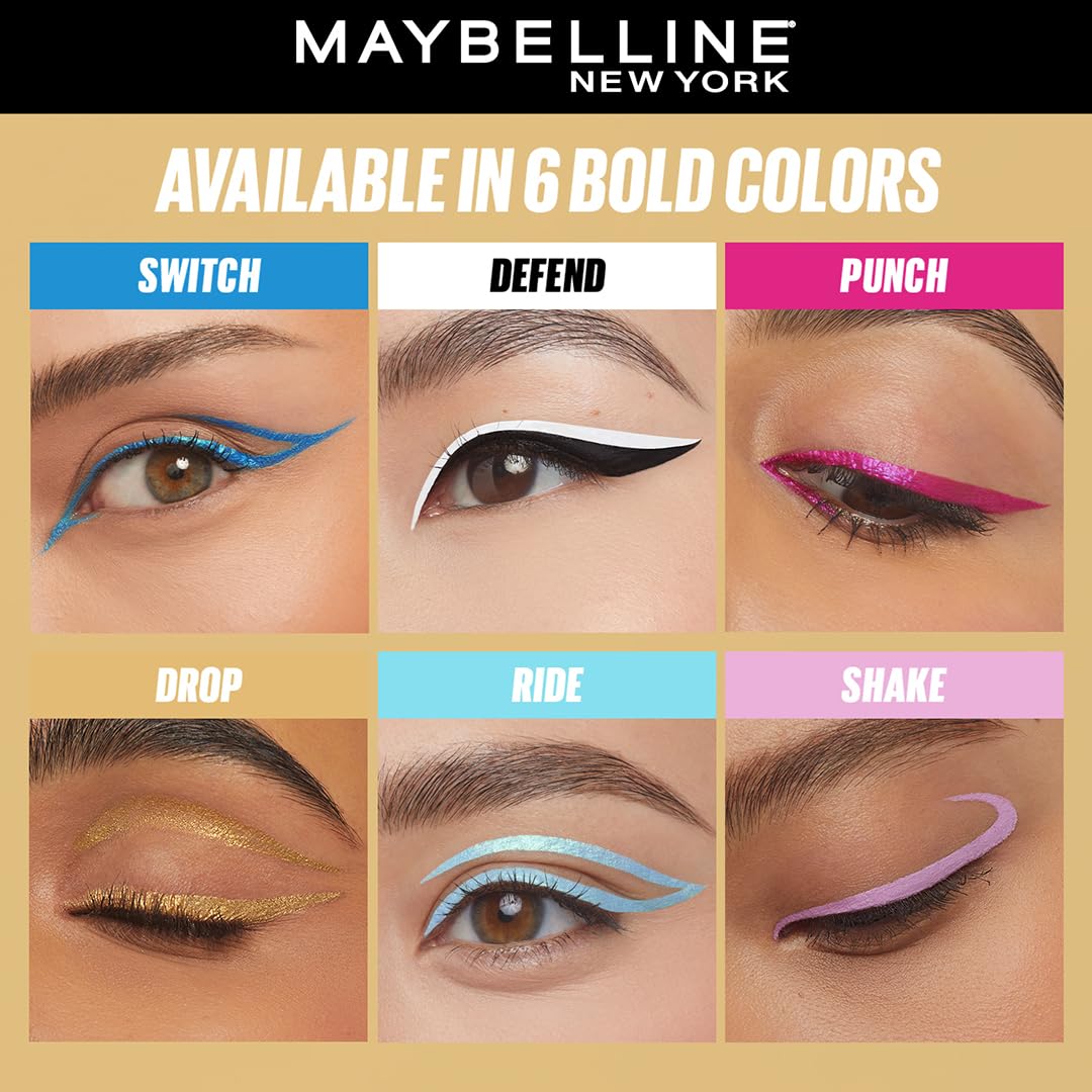 Maybelline New York Tattoo Play Gold Liquid Eyeliner - Drop, Upto 48 Hours Bold Color, Water-proof Eyeliner & Smudge-proof. Maybelline High-impact Color Liner, Vegan Formula | 2.1ml - View 2 of 5