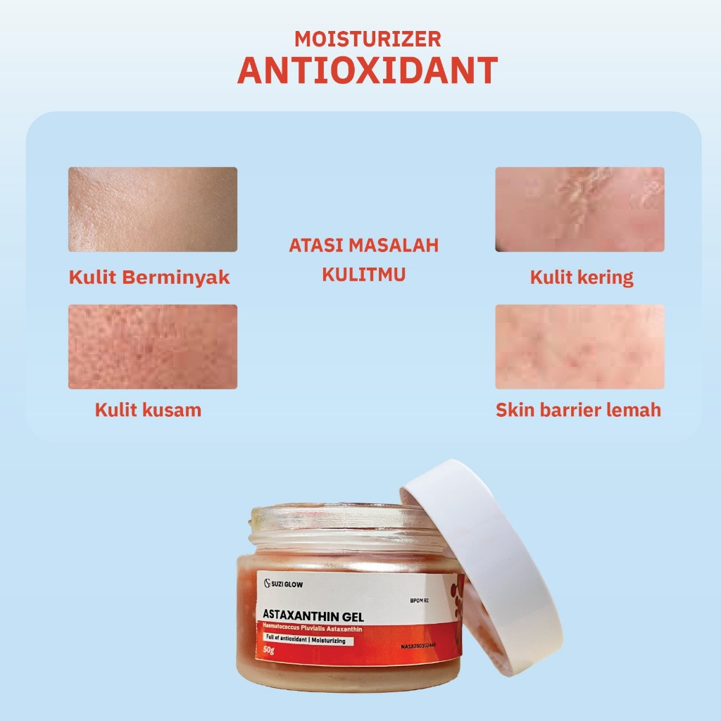 Astaxanthin Gel – Haematococcus Pluvialis Extract High-Antioxidant Brightening Gel for Radiant, Even-Toned, Smooth and Well-Maintained Skin Daily Skincare Treatment - View 3 of 3