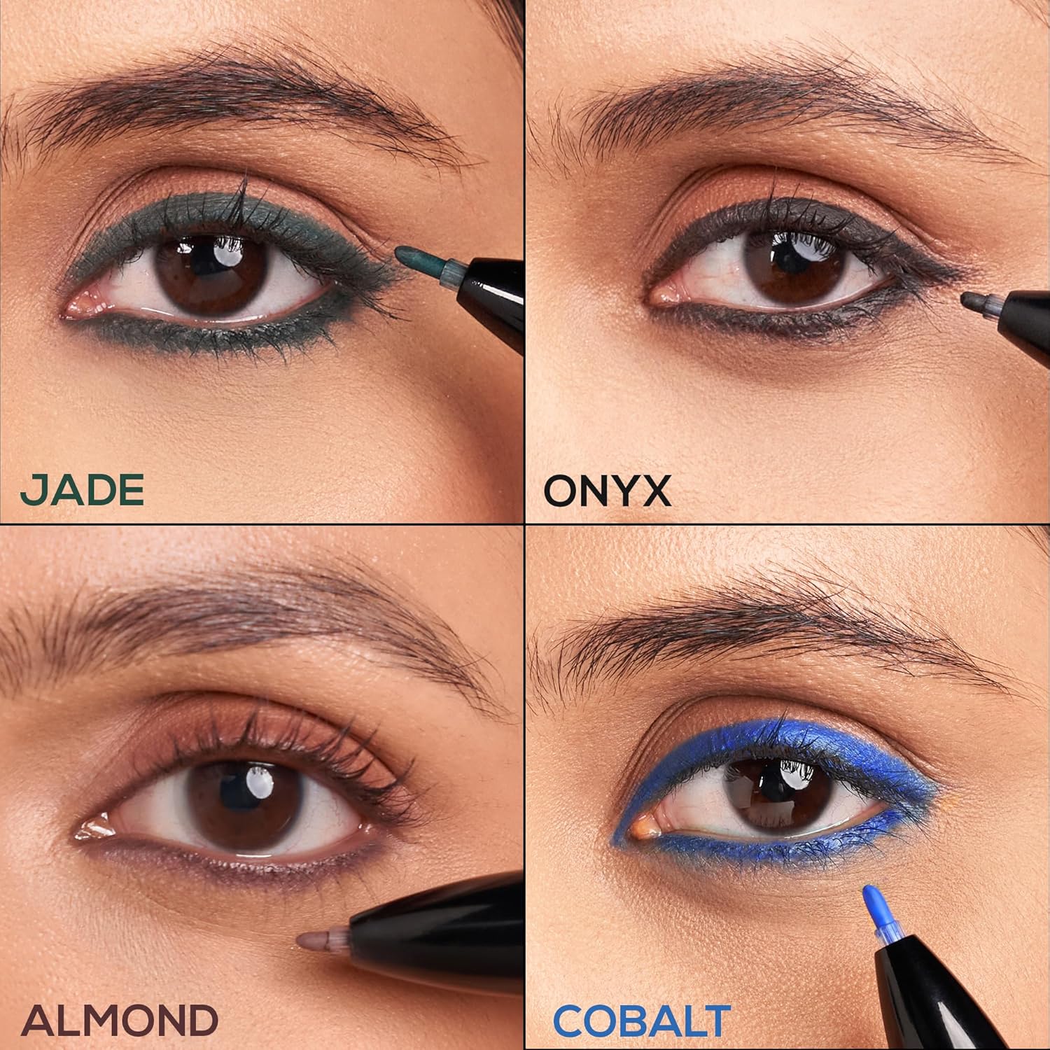 RENEE Bold 4-4-in-1 Kajal - Four Shades Black, Brown, Teal & Blue | Matte Finish | Rich Color Payoff | One-stroke Application | Travel Friendly | Easy to Use - View 2 of 5
