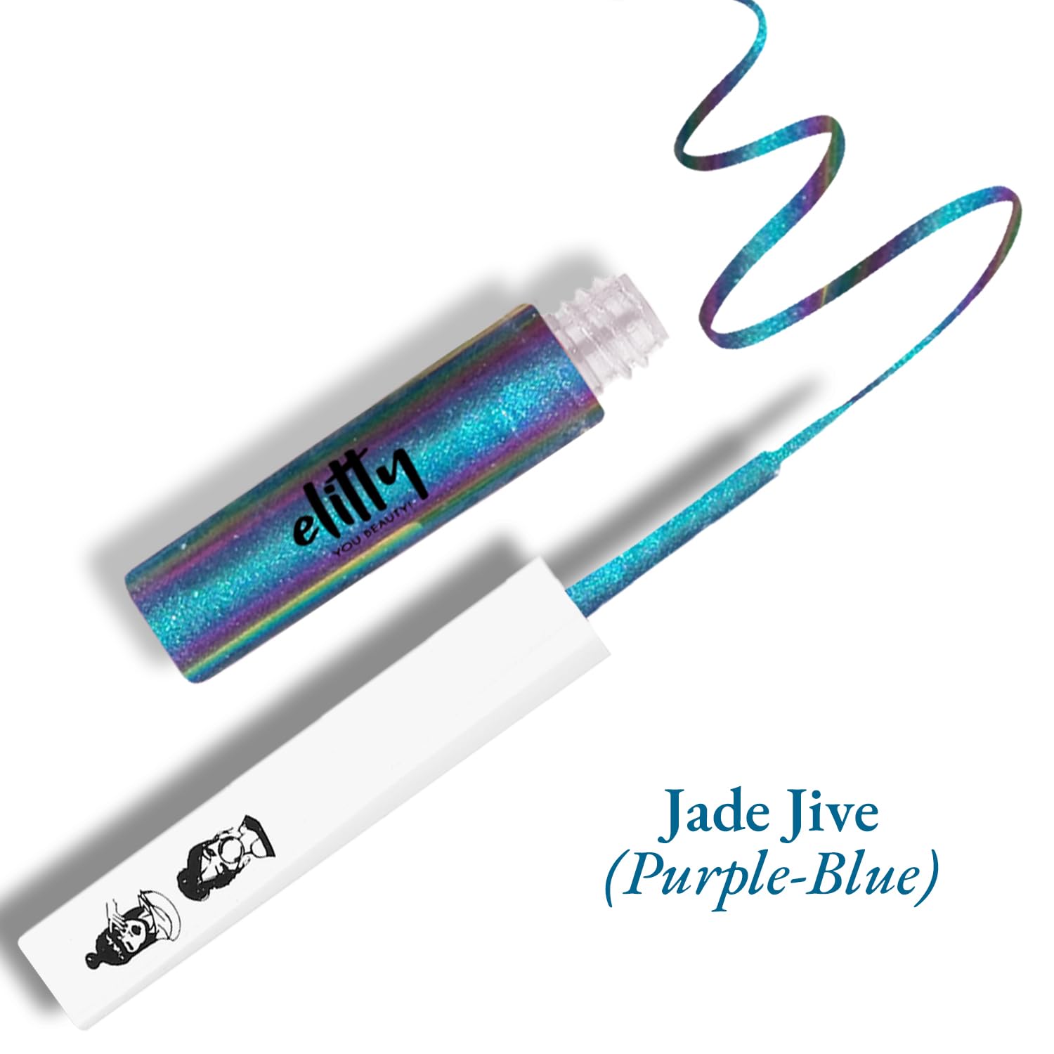 Elitty Eyeliner 4g - Jade Jive With Ombre Shimmery Finish | Long Lasting, Waterproof, Smudge Proof Liquid Eyeliner | Quick Drying Formula With Monochrome Effect - Shade (Purple Blue) - View 5 of 5