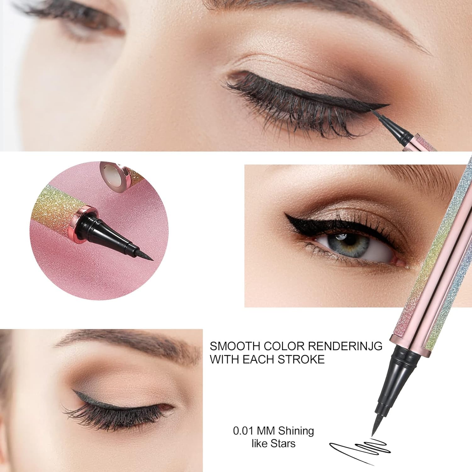 My Colors Liquid Eyeliner Pen Waterproof 0.8g, Long-Lasting, Non Magnetic, No Blooming Quick Drying Eye Liner Black, 1 Pcs Semi-Matte Finish - View 7 of 8