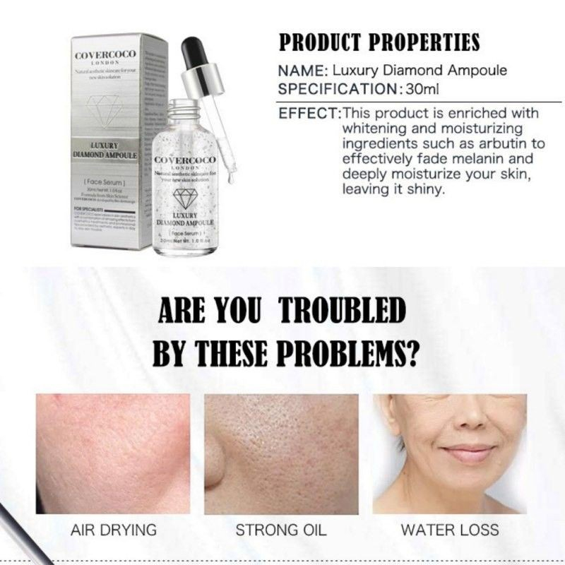 COVERCOCO London Luxury Diamond Ampoule Face Serum – Brightening, Hydrating & Skin Revitalizing Facial Serum for Radiant, Smooth and Youthful-Looking Skin - View 2 of 3