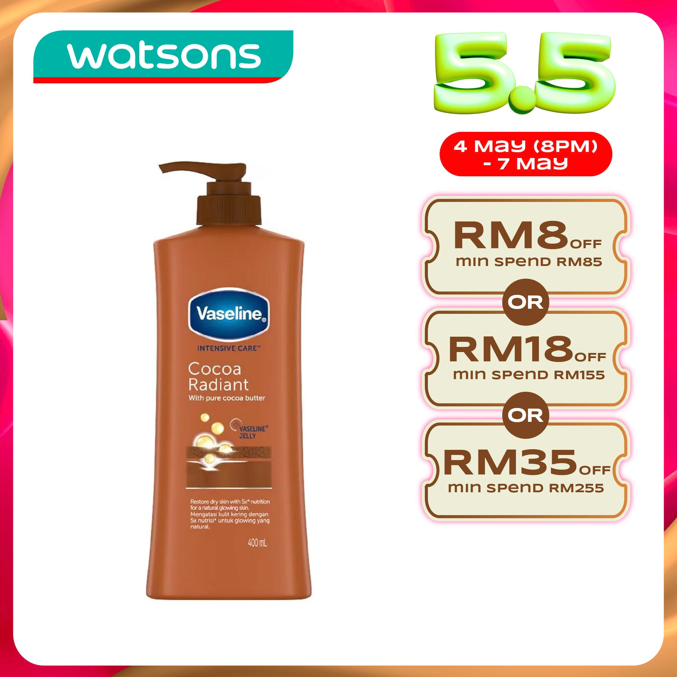 VASELINE Core Cocoa Radiant Body Lotion 400ml(FROM MALAYSIA) - View 4 of 4
