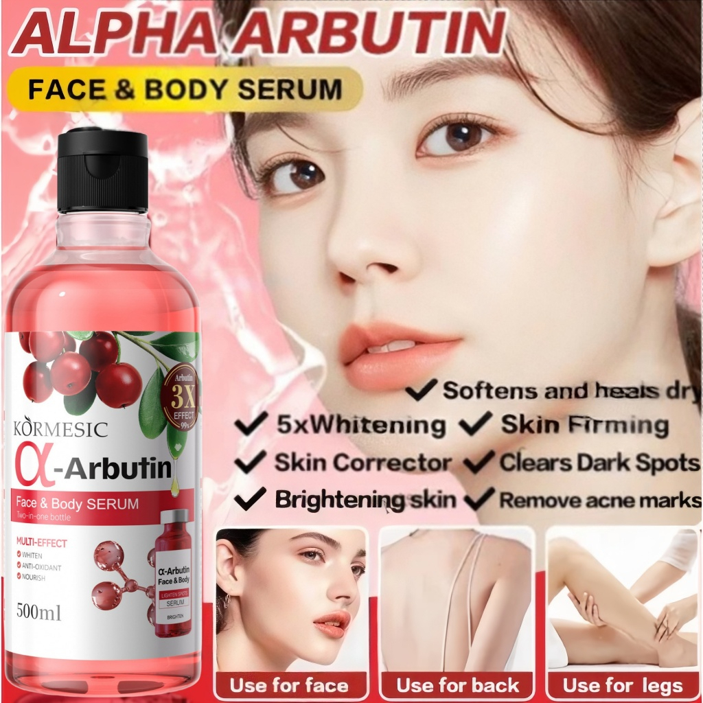 Alpha Arbutin + Niacinamide Body & Face Serum 500ml – Whitening, Brightening & Deep Moisturizing Essence for Even Skin Tone and Radiant Glow Care - View 2 of 3