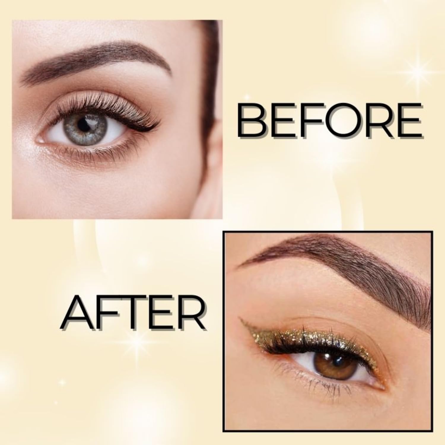 BOBI Glitter Gel Eyeliner | Highly Pigmented Metallic Liquid Liner | Long-Lasting, Waterproof, Smudge-Proof, Quick Dry Formula | Vegan & Cruelty-Free Eye Makeup (10g, Gold) - View 4 of 6