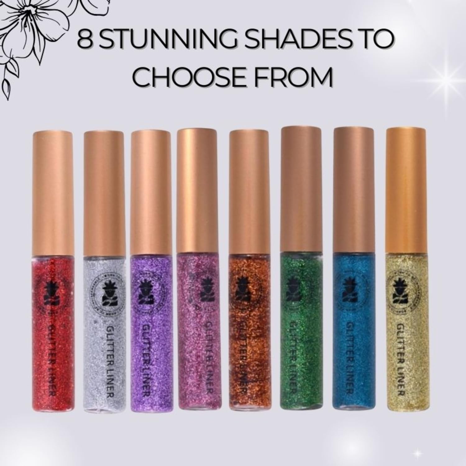 Bobi Glitter Gel Eyeliner Pigmented Liquid, Long Lasting, Waterproof, Smudge Proof, Quick Dry Formula Metallic Vegan Cruelty-Free Eye Liner 10g- Silver - View 2 of 7