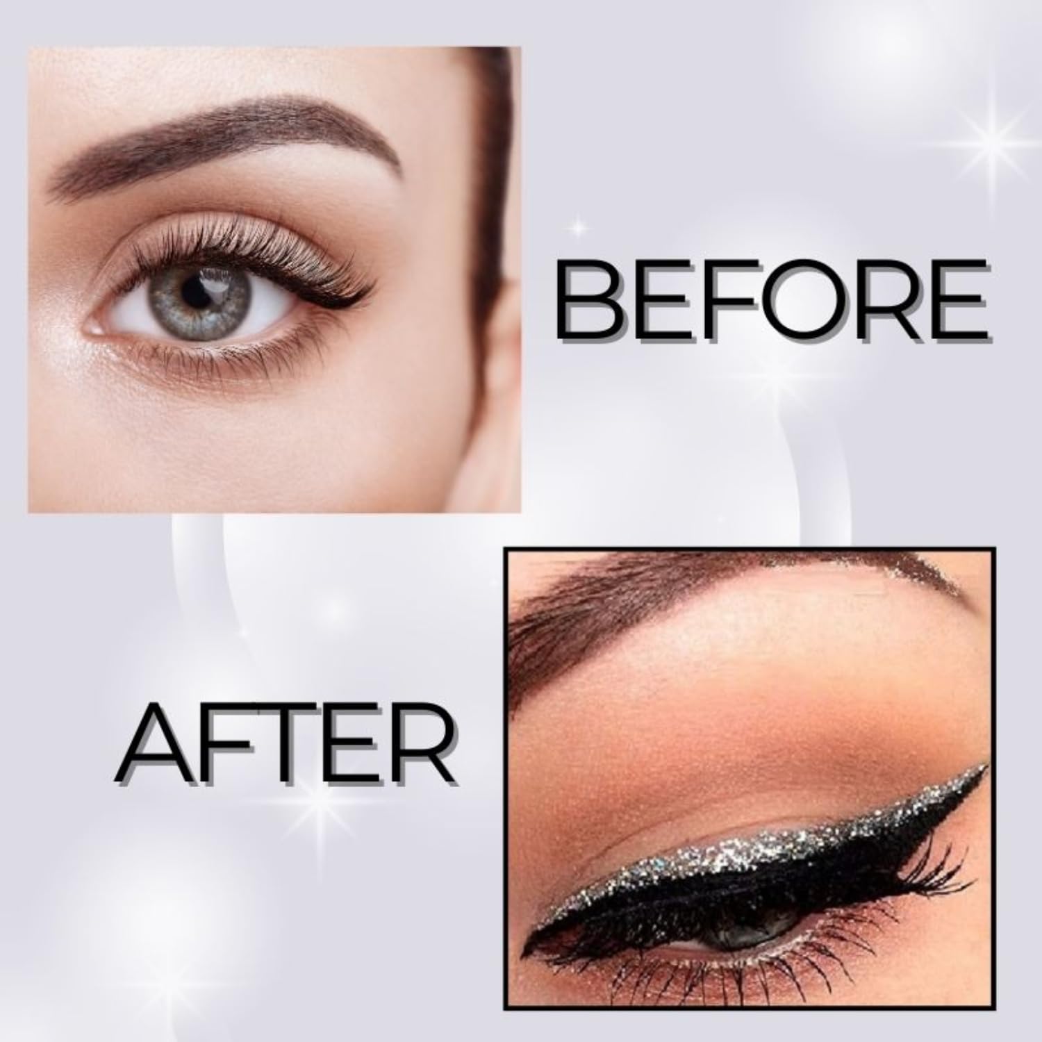Bobi Glitter Gel Eyeliner Pigmented Liquid, Long Lasting, Waterproof, Smudge Proof, Quick Dry Formula Metallic Vegan Cruelty-Free Eye Liner 10g- Silver - View 4 of 7
