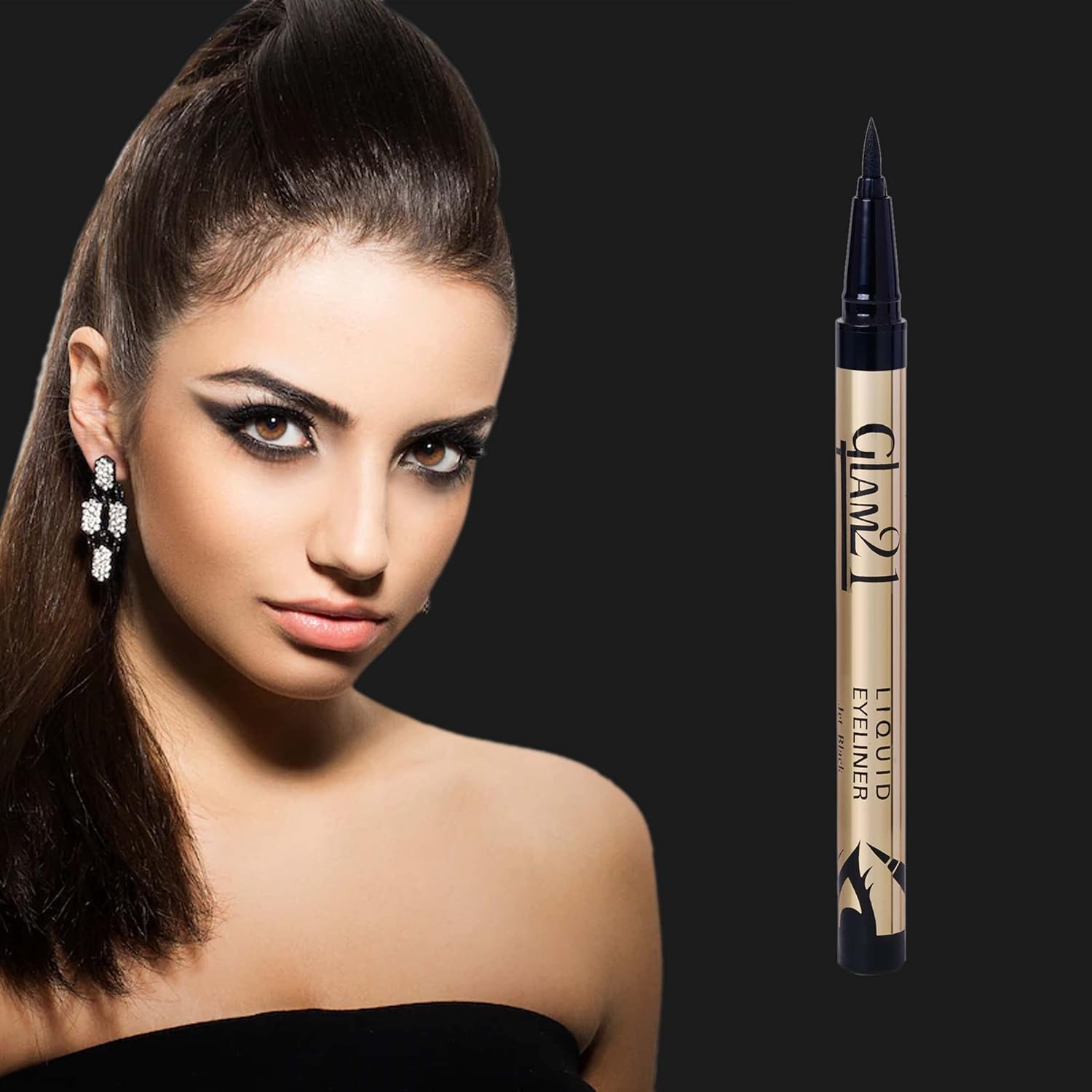Glam21 Liquid Eyeliner|Precise tip|Water Proof, Smudge Proof & Long Lasting| 2gm -Jet Black- Pack of 1 - View 2 of 4