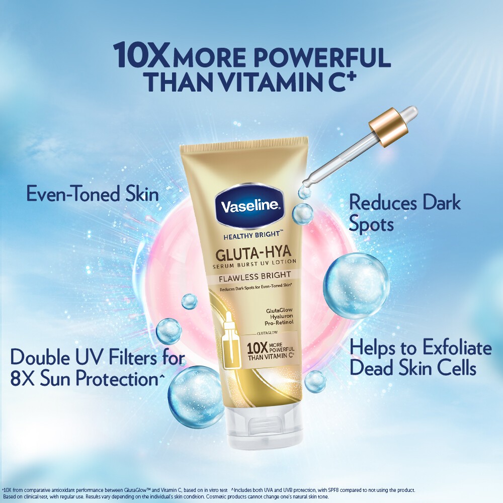 Vaseline Healthy Bright Gluta-Hya Serum Burst UV Lotion Flawless Bright 200ml(FROM MALAYSIA) - View 3 of 4