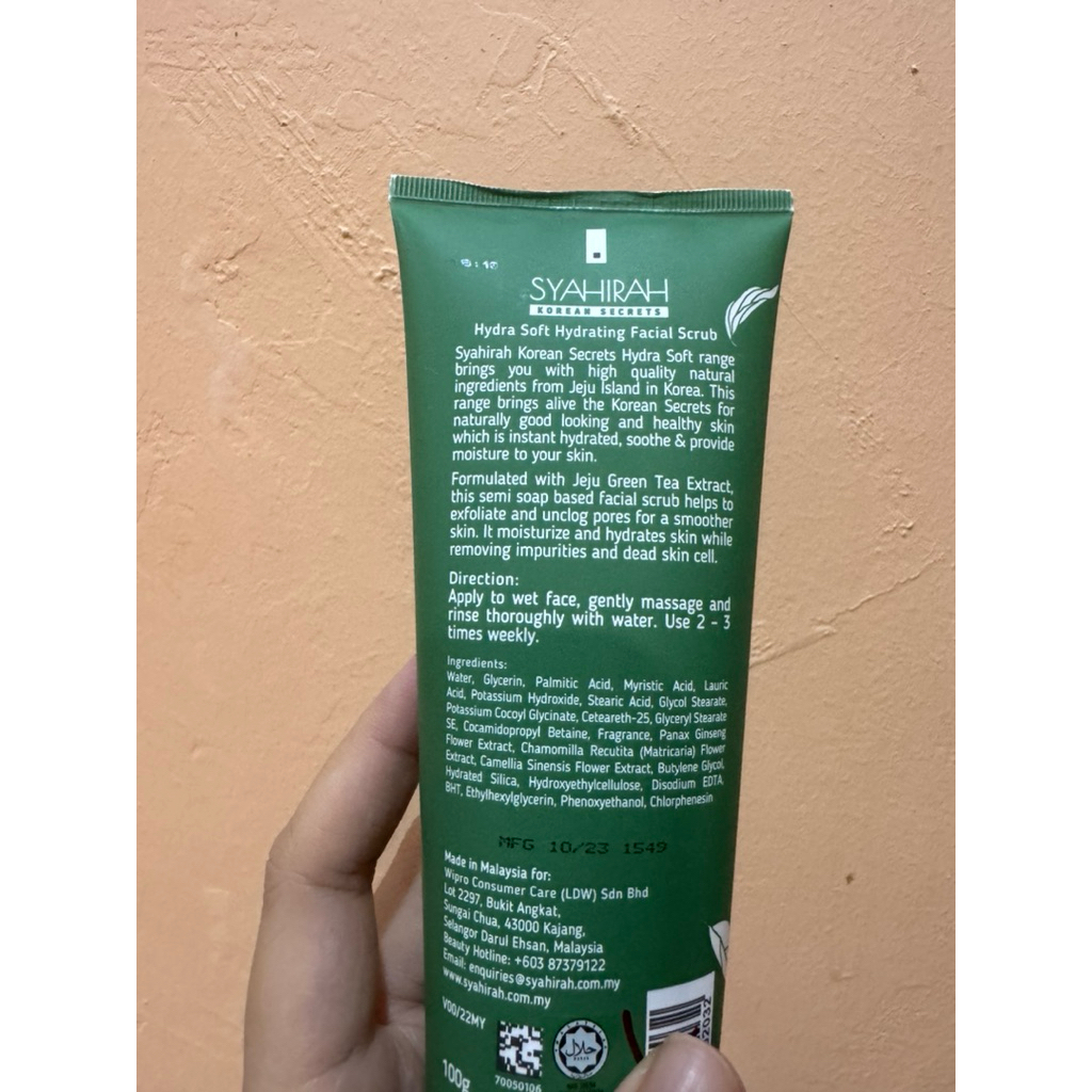 Syahirah Korean Secrets Hydra Soft Hydrating Facial Scrub 100g – Gentle Exfoliating & Moisturizing Skin Polisher for Smooth, Radiant Korean-Inspired Skin Care - View 3 of 3
