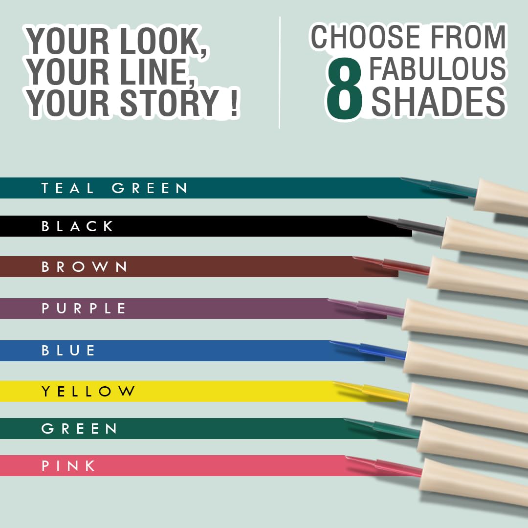 Glamveda Liquid Eye Liner, Green, Long Lasting Matte Waterproof Liner - Smudge Proof, Transfer Proof Eye Makeup, Bold, Clean, Smudge-Free Look 24-Hour Long Stay 4.5 ml - View 2 of 6