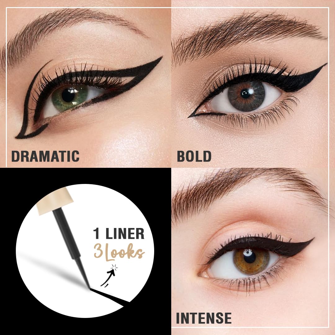 Glamveda Liquid Eye Liner, Black, Long Lasting Matte Waterproof Liner - Smudge Proof, Transfer Proof Eye Makeup, Bold, Clean, Smudge-Free Look 24-Hour Long Stay 4.5 ml - View 5 of 6