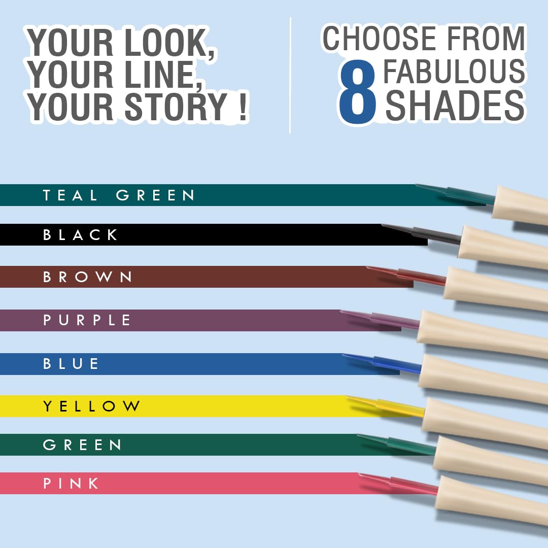 Glamveda Liquid Eye Liner, Blue, Long Lasting Matte Waterproof Liner - Smudge Proof, Transfer Proof Eye Makeup, Bold, Clean, Smudge-Free Look 24-Hour Long Stay 4.5 ml - View 2 of 6