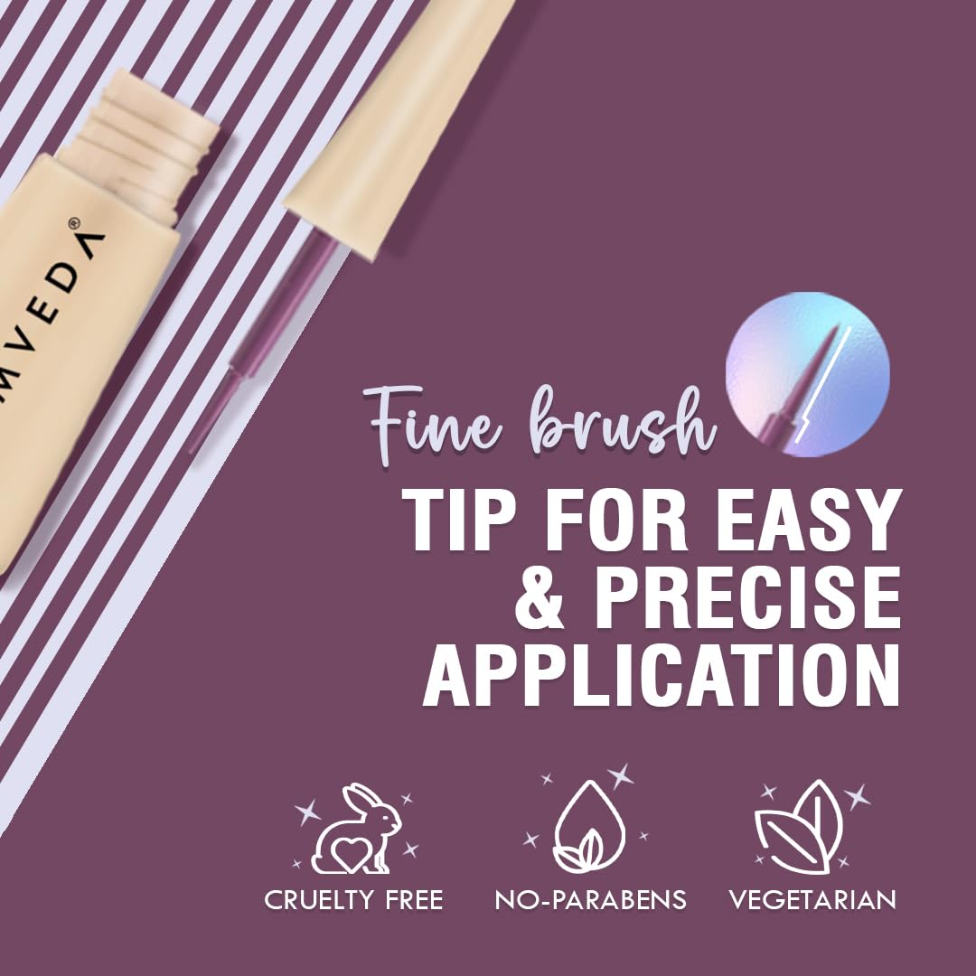 Glamveda Liquid Eye Liner, Purple, Long Lasting Matte Waterproof Liner - Smudge Proof, Transfer Proof Eye Makeup, Bold, Clean, Smudge-Free Look 24-Hour Long Stay 4.5 ml - View 5 of 6