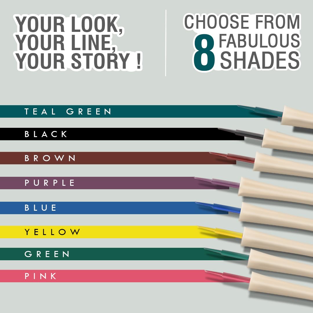 Glamveda Liquid Eye Liner, Teal Green, Long Lasting Matte Waterproof Liner - Smudge Proof, Transfer Proof Eye Makeup, Bold, Clean, Smudge-Free Look 24-Hour Long Stay 4.5 ml - View 2 of 6