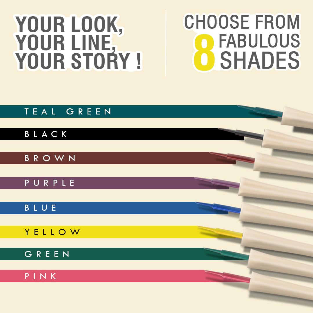 Glamveda Liquid Eye Liner, Yellow, Long Lasting Matte Waterproof Liner - Smudge Proof, Transfer Proof Eye Makeup, Bold, Clean, Smudge-Free Look 24-Hour Long Stay 4.5 ml - View 2 of 6