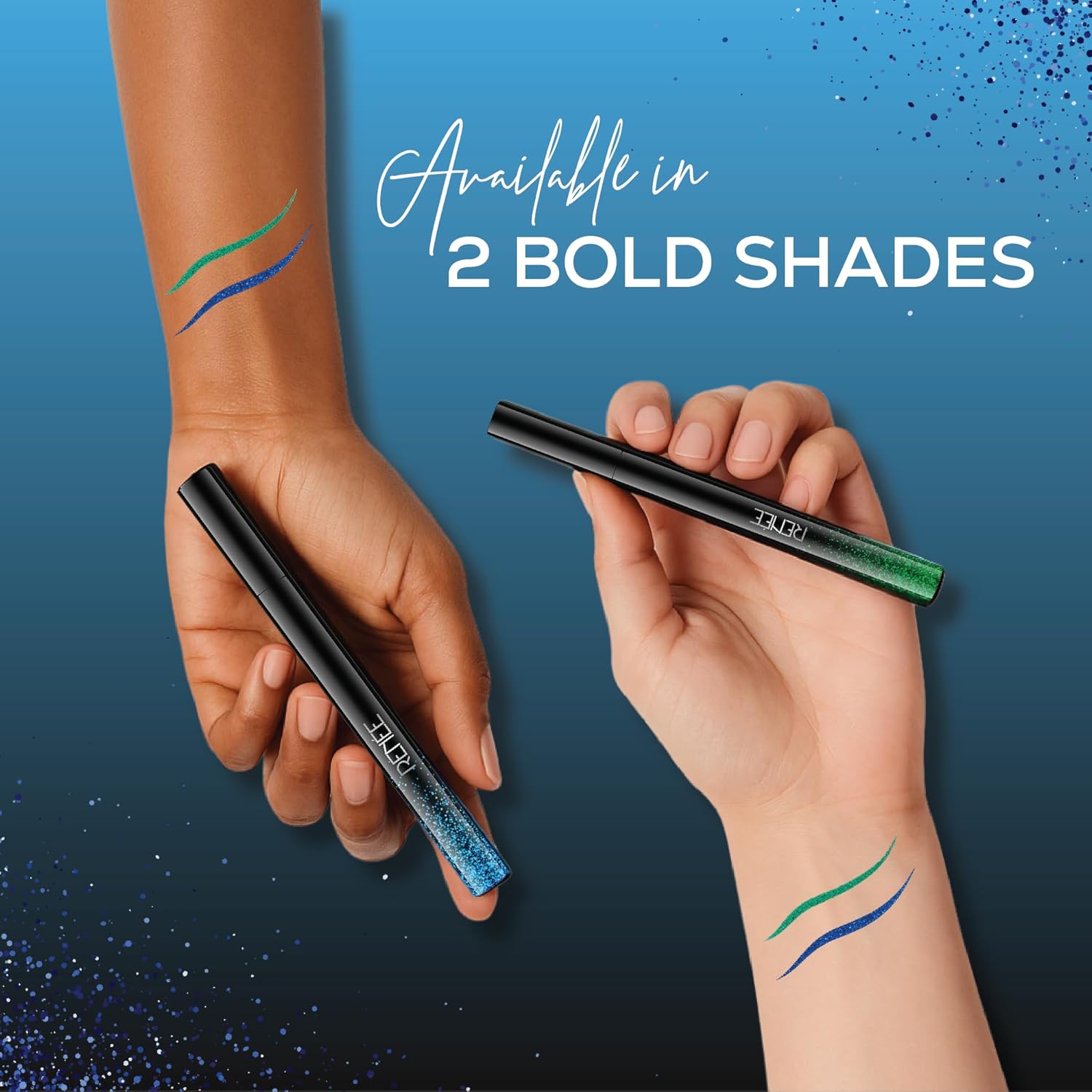 RENEE Pencil Glitterish Eyeliner - Blue, Metallic Pay-Off, Multi-Dimensional Shine | Waterproof, Smudge-Resistant, Shimmery Finish | Precise Application Brush, Quick Drying | Long-Lasting, 0.6Ml - View 3 of 7