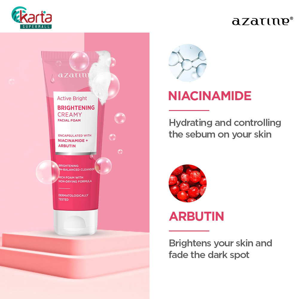 Azarine Active Bright Brightening Creamy Facial Foam 50g – Gentle Deep Cleansing Face Wash for Radiant, Even-Toned & Smooth Skin Care - View 3 of 3