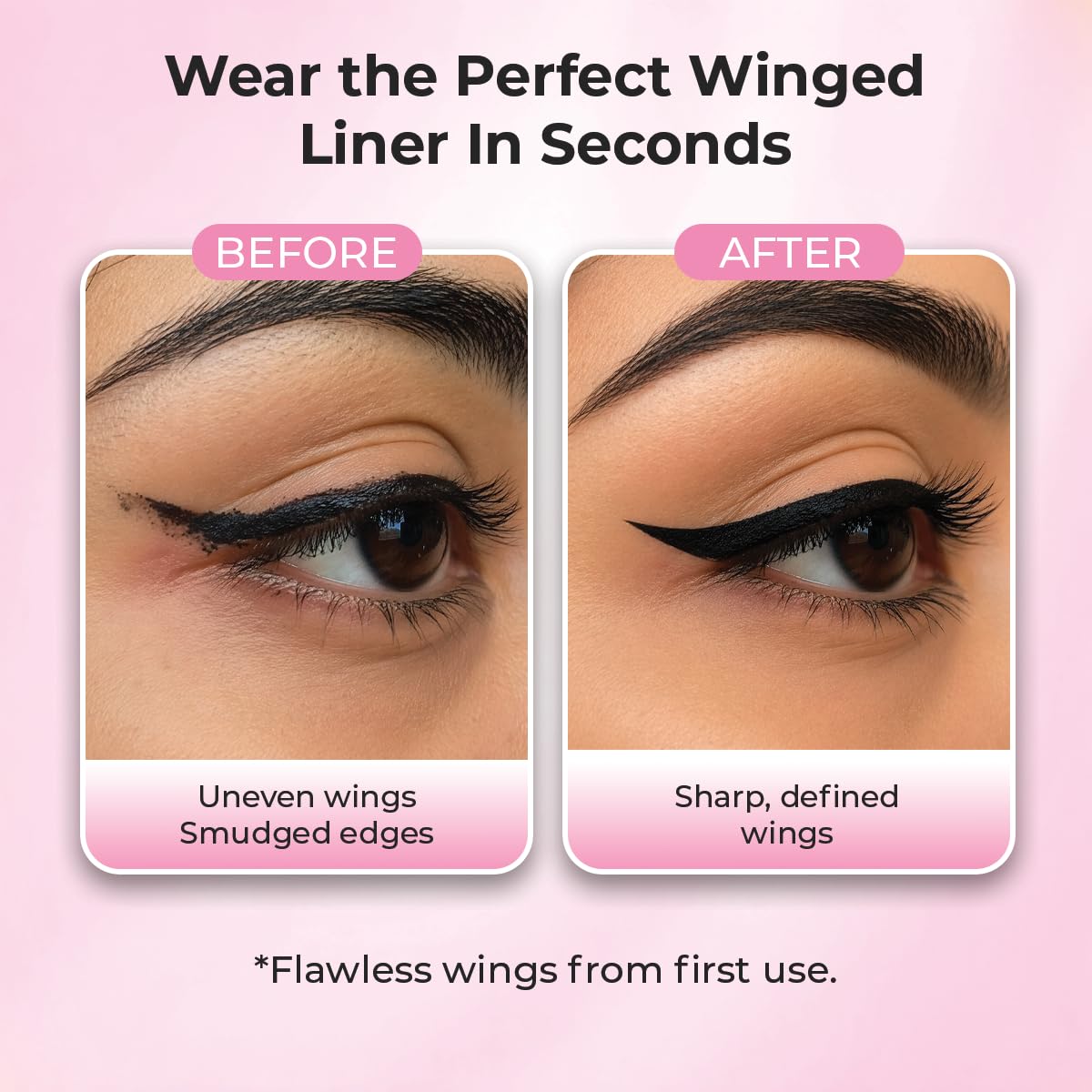Sanfe Wing In A Wink Eyeliner Stamp | Pack of 1 | Waterproof Smudge-Proof Eyeliner Pen | Precision Liner | Easy Wing Stamp | Eye Makeup Tool | Long Lasting Black Kajal Finish | Beauty Makeup Product - View 6 of 6