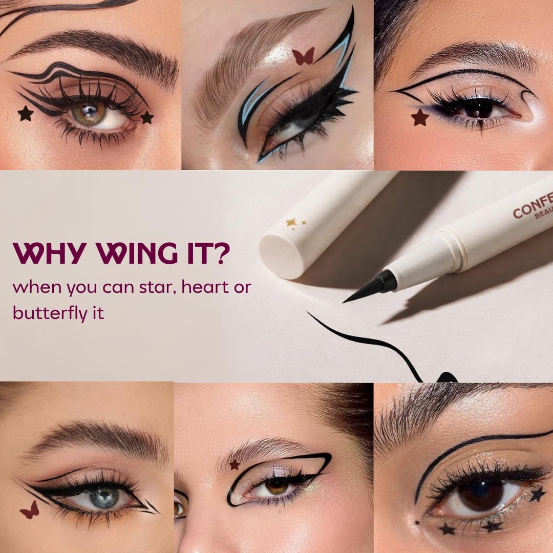 Too Cool for School Inked | 2 in 1 Black Eyeliner with Star Stamp | Felt Tip Pen with Graphic Stamp | Quick-Dry Formula | Shade Black - View 6 of 8