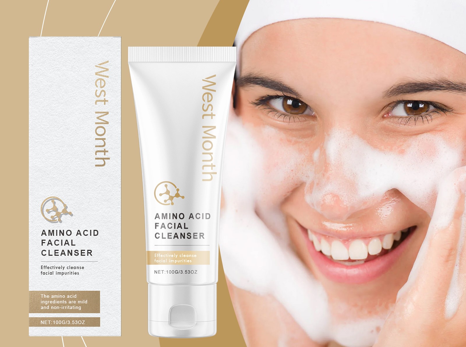 West & Month Amino Acid Cleanser – Gentle Hydrating Face Wash for Deep Pore Care, Skin Smoothing & Moisturizing Daily Skincare - View 2 of 3