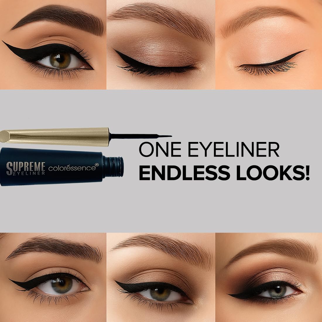 Coloressence Supreme Eyeliner, Intense Black, 5ml | Long Lasting | Waterproof | Smudgeproof | Quick Dry | Precision Applicator Tip | Easy Application - View 2 of 4