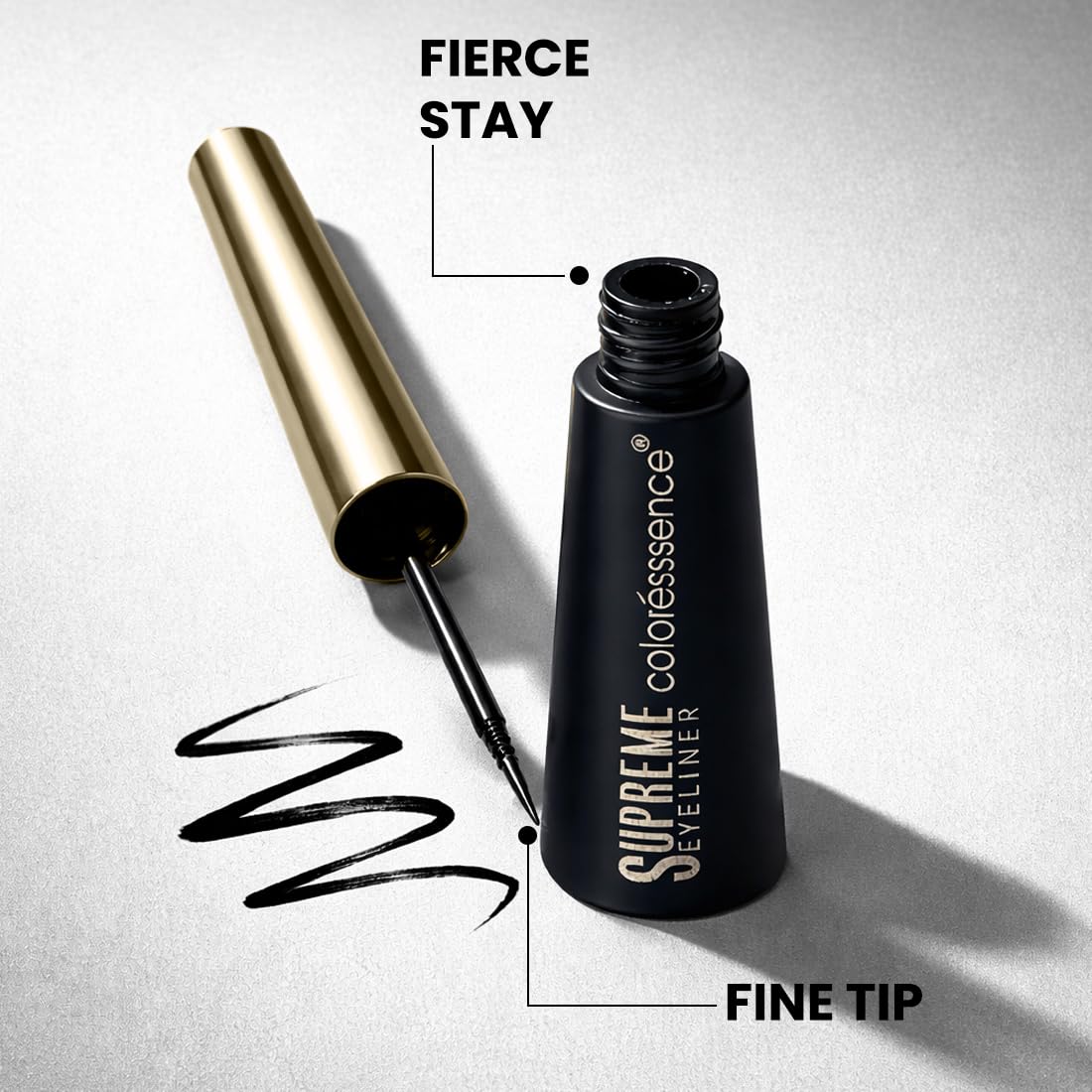 Coloressence Supreme Eyeliner, Intense Black, 5ml | Long Lasting | Waterproof | Smudgeproof | Quick Dry | Precision Applicator Tip | Easy Application - View 4 of 4