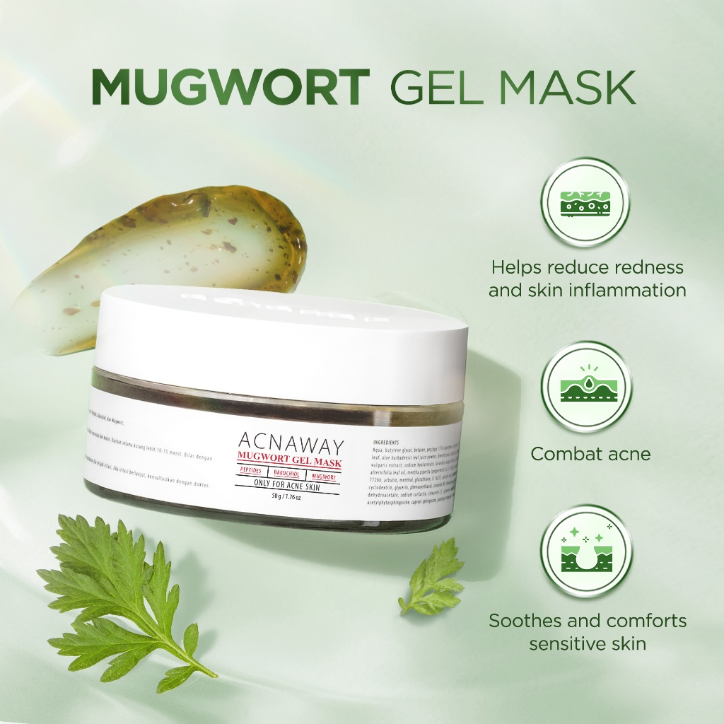 Acnaway Mugwort Acne Gel Mask – Soothing Redness Relief & Deep Pore Hydrating Face Mask for Acne Care and Clear Healthy Skin (New Arrival) - View 2 of 3