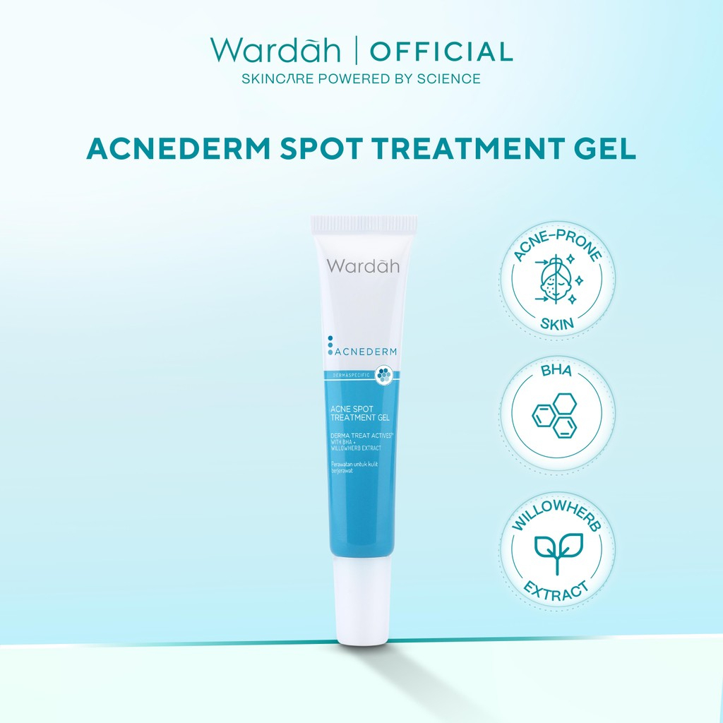 Wardah Acnederm Acne Spot Treatment Gel 15ml – BHA & Willowherb Extract Acne Care Gel for Blemish Reduction, Oil Control & Clear Skin - View 2 of 3