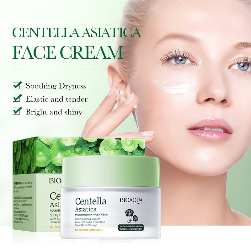 BIOAQUA Centella Asiatica Soothing Repair Face Cream 50g – Oil Control, Anti-Acne & Deep Hydrating Moisturizer for Calm, Smooth Healthy Skin - View 3 of 3